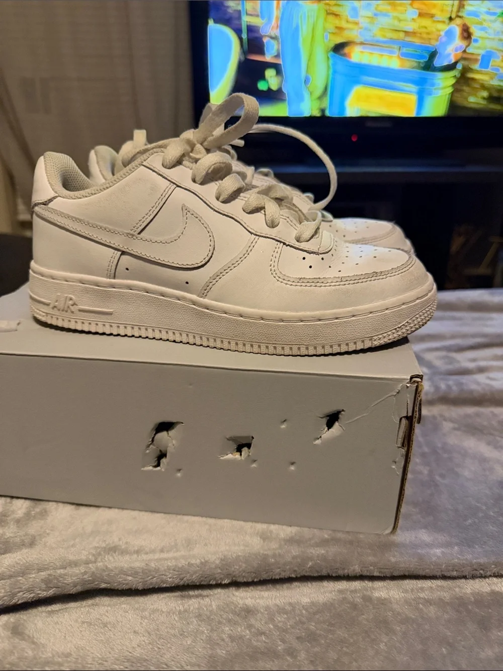 Kids White Air Force Sneakers - Classic Low-Top